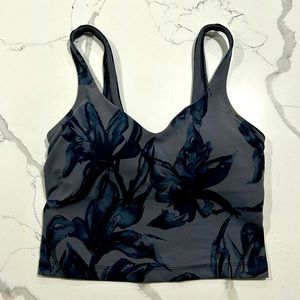 Women's Lululemon floral print cropped sports tank size 2